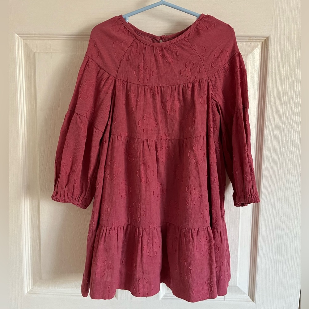 Zara Pink Embroidered Cotton Dress